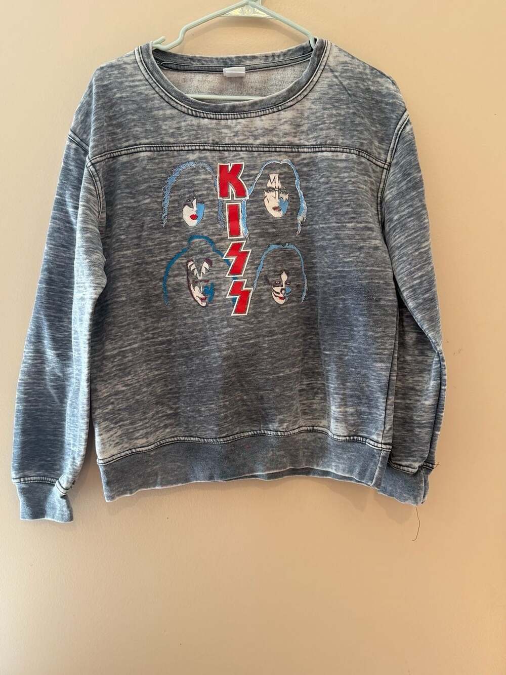 KISS Band Acid Wash Graphic Crewneck Sweatshirt